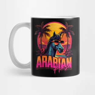 Retro Wave Arabian Horse Good Vibes Mug